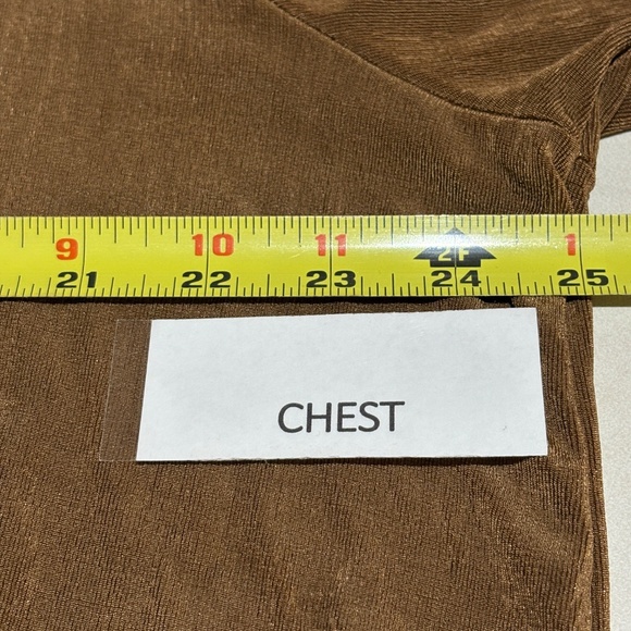 Chicos Travelers Wome's Long Sleeve Tunic Top 20/22 Slinky Tan USA Made Comfort - Picture 9 of 10
